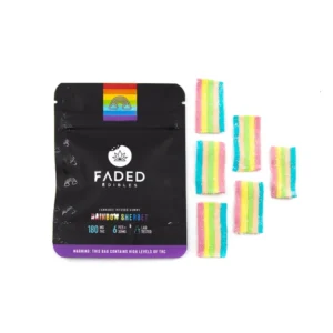 Faded Edibles 180mg Rainbow Sherbet Gummies