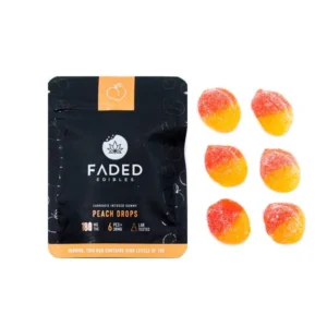 Faded Edibles 180mg Peach Drops Gummies