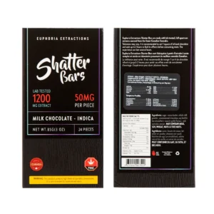 Euphoria Extractions 1200mg Indica Milk Chocolate Bar