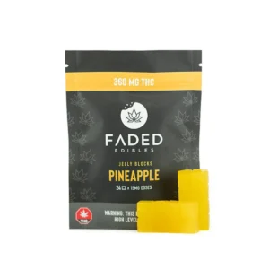 Faded Edibles 360mg THC Pineapple Jelly Blocks