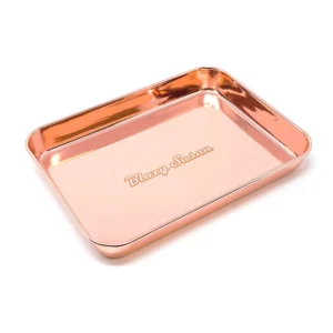 Blazy Susan Stainless Steel Rose Gold Rolling Tray