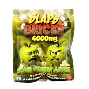 SLAPS Bricks 4000mg Sour Green Apple Gummies (Sativa)