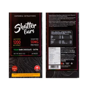 Euphoria Extractions 1200mg VEGAN Sativa Dark Chocolate Bar