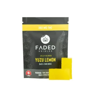 Faded Edibles 360mg Yuzu Lemon Jelly Blocks