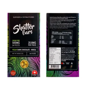 Euphoria Extractions 500mg VEGAN Indica Dark Chocolate Bar