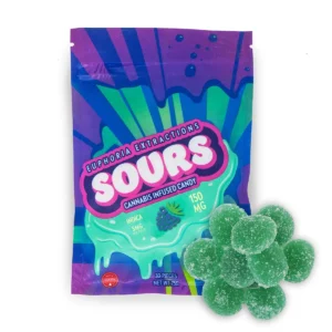 Euphoria Extractions Blue Razz Indica Sours 150mg THC